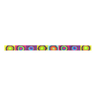 circles pattern elastic hair tie satin ribbon