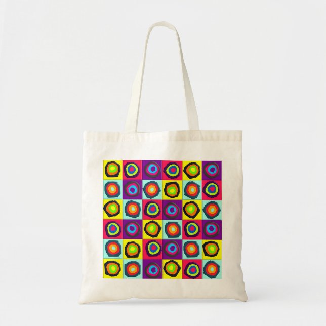 circles pattern elastic hair tie tote bag (Front)