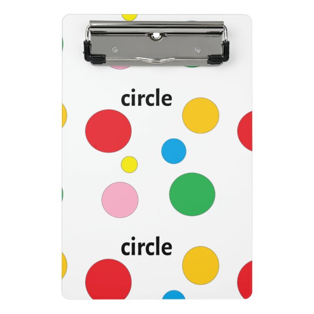 Circles pattern on white mini clipboard (Front)
