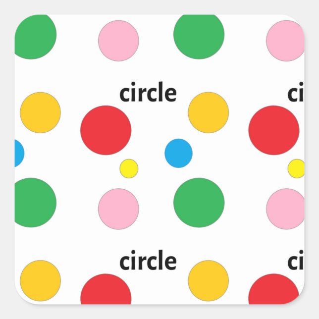 Circles pattern on white square sticker (Front)
