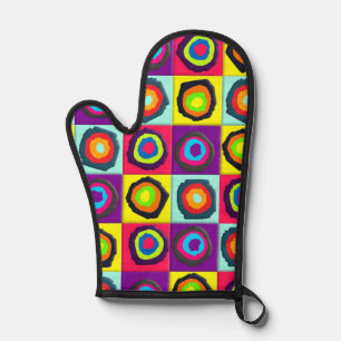 circles pattern oven mitt