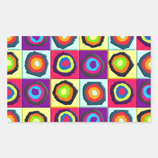 circles pattern rectangular sticker (Front)