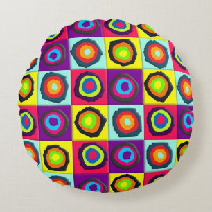 circles pattern round cushion