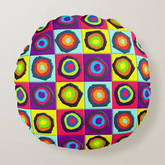circles pattern   round cushion (Front)