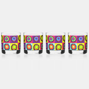 circles pattern whiskey glass