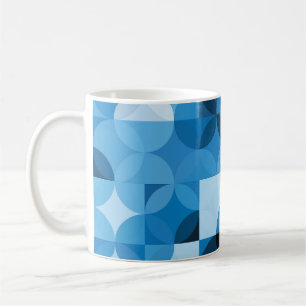 Circles Seamless: Abstract Blue Vintage Coffee Mug