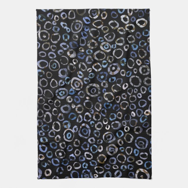 Circles Slate Charcoal Tea Towel (Vertical)