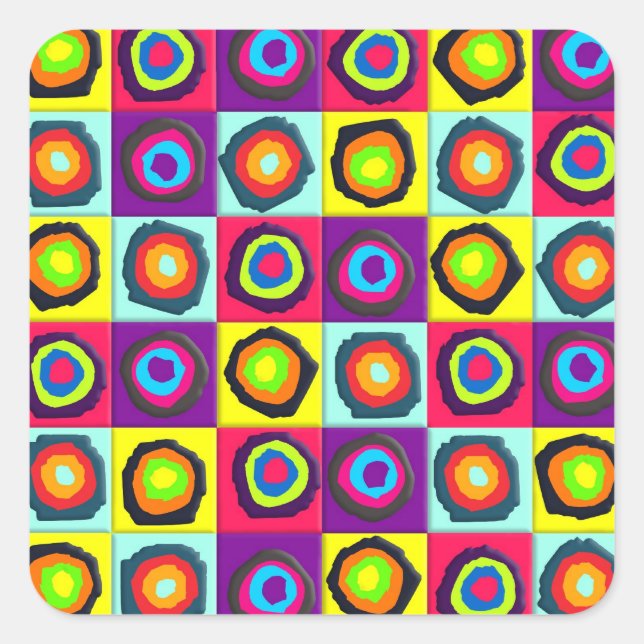 circles  square sticker (Front)