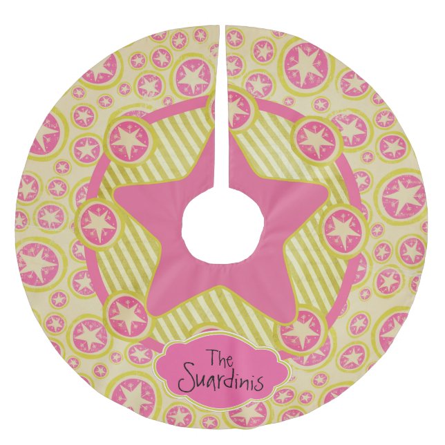 Circles, Stars, Stripes Personalised Tree Skirt (Front)