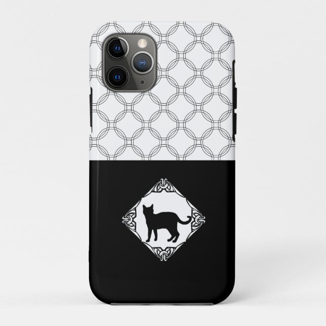 Circles with Black Cat Case-Mate iPhone Case (Back)