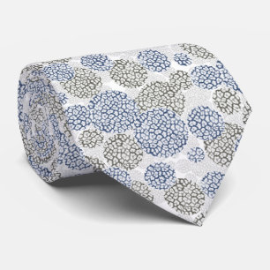 Circles with grey and blue leopard skin print  tie