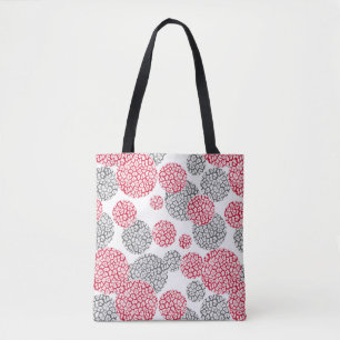  Circles with grey and red leopard skin print  Tote Bag