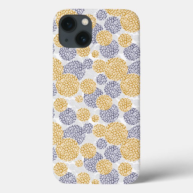 Circles with yellow and blue leopard skin print  Case-Mate iPhone case (Back)