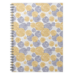 Circles with yellow and blue leopard skin print notebook