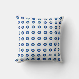 Circles Yellow Blue Polka Dots Pattern White 2021 Cushion