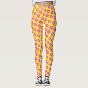Circles Yellow Pink Minimal Pattern Leggings