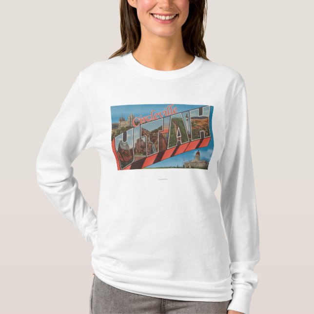 Circleville, Utah - Large Letter Scenes T-Shirt (Front)