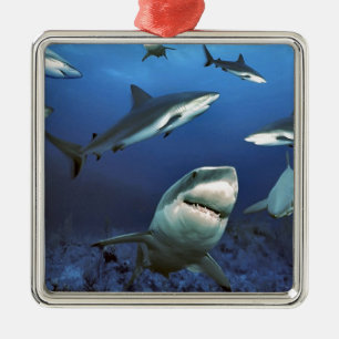 Circling sharks metal tree decoration