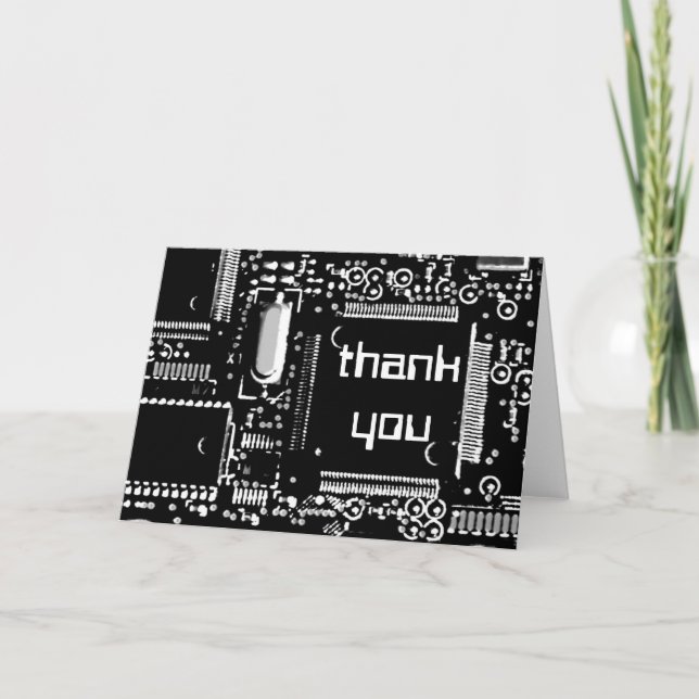Circuit B&W 2 'Thank You' greetings card (Front)