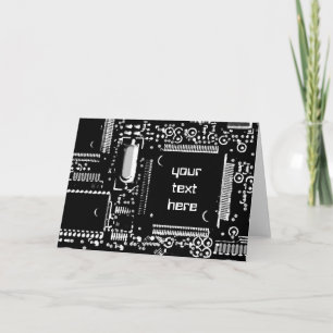 Circuit B&W 2 'Your Text' greetings card