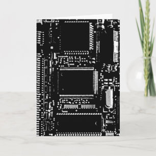 Circuit B&W greetings card portrait