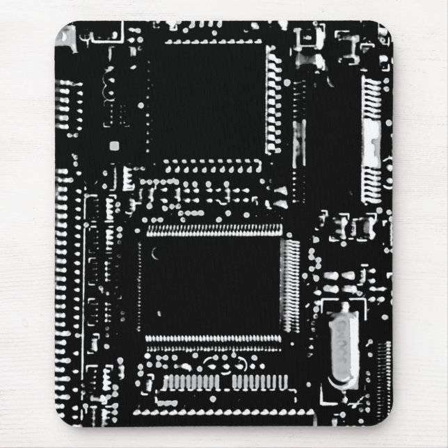 Circuit B&W mouspad portrait Mouse Mat (Front)