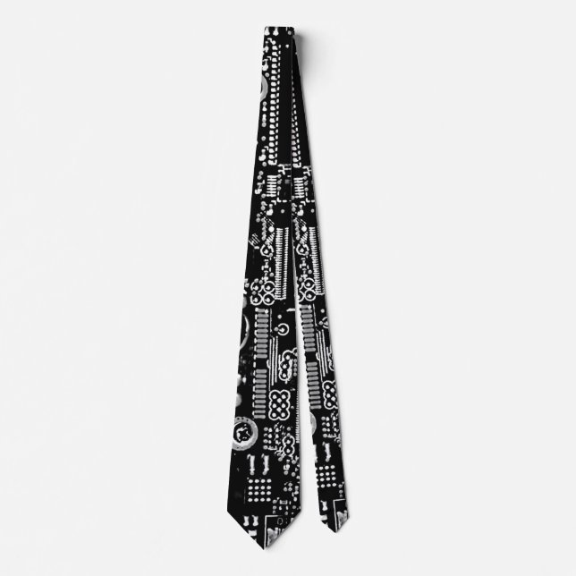 Circuit Black and White 2 tie double sided (Front)
