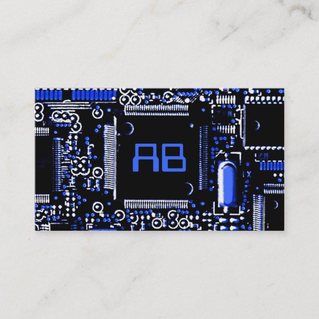 Circuit Blue 2 'monogram business card blue (Front)