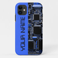 Circuit Blue 2 "Name" iPhone case side blue