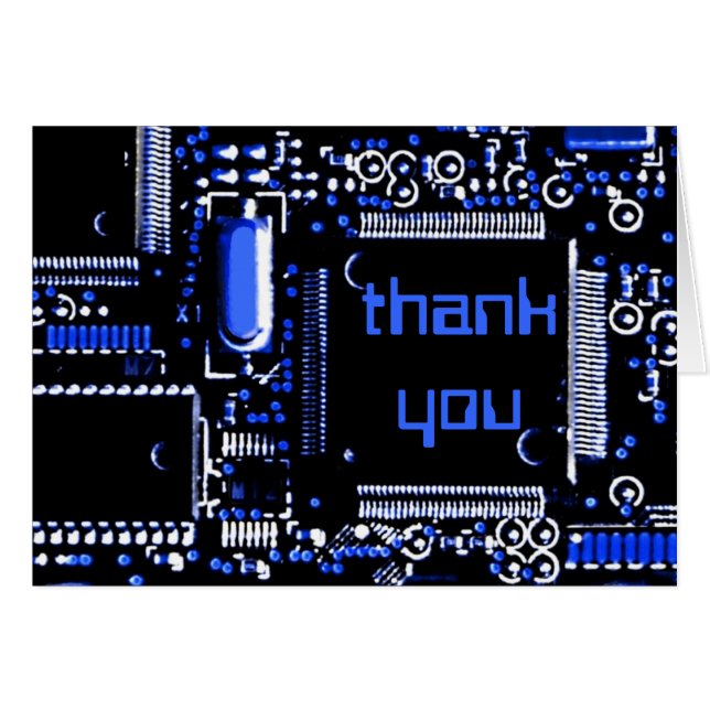 Circuit Blue 2 'Thank You' greetings card (Front Horizontal)
