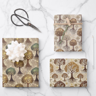 Circuit Board and Trees Roots  Wrapping Paper Sheet