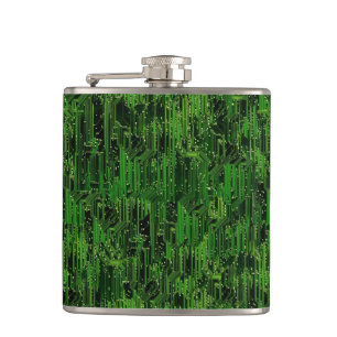 Circuit board background hip flask