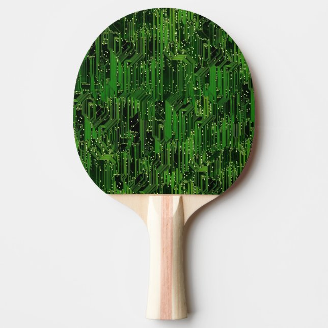Circuit board background ping pong paddle (Front)
