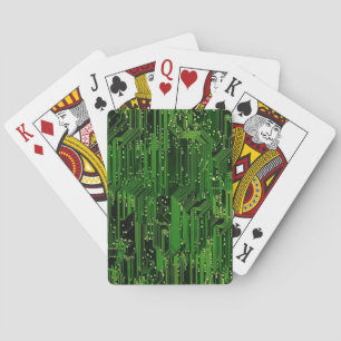 Circuit board background playing cards