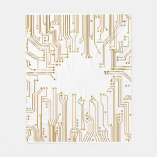 Circuit board background wallpaper fleece blanket