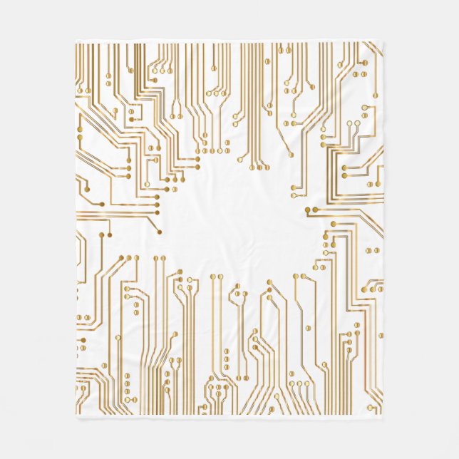 Circuit board background wallpaper fleece blanket (Front)