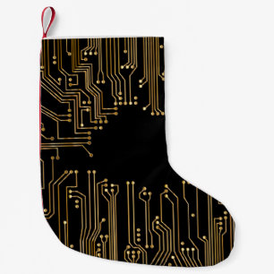 Circuit board background wallpaper small christmas stocking