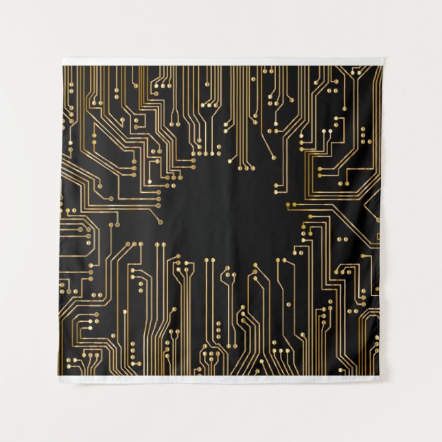 Circuit board background wallpaper tapestry (Front)