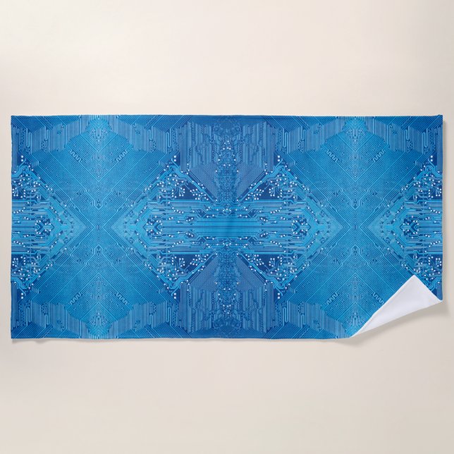Circuit board beach towel (Front)