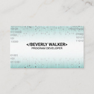 Circuit Board Binary Coding Background Business Ca Business Card