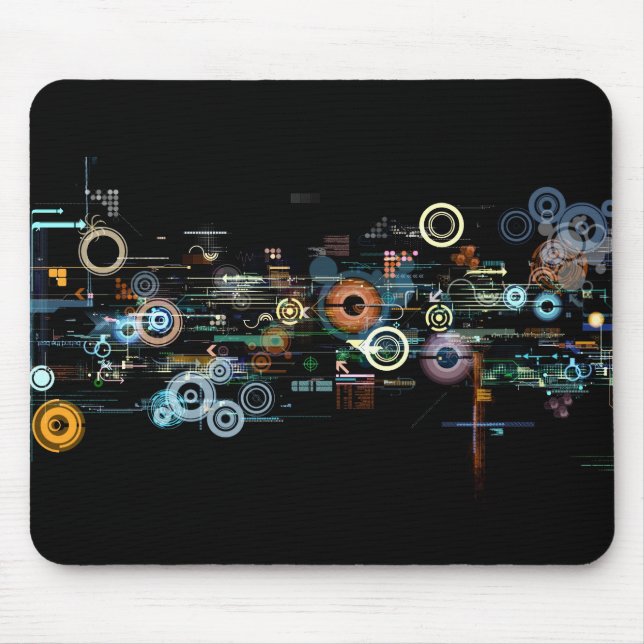 Circuit Board - Black Mouse Mat (Front)