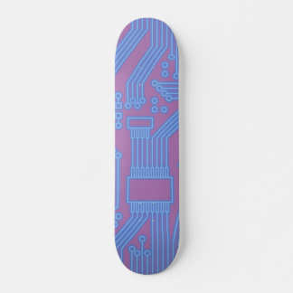 Circuit Board Blue  Skateboard