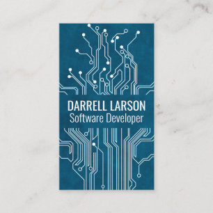 Circuit Board Blue Texture Background Business Card