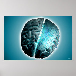 Circuit Board Brain Poster