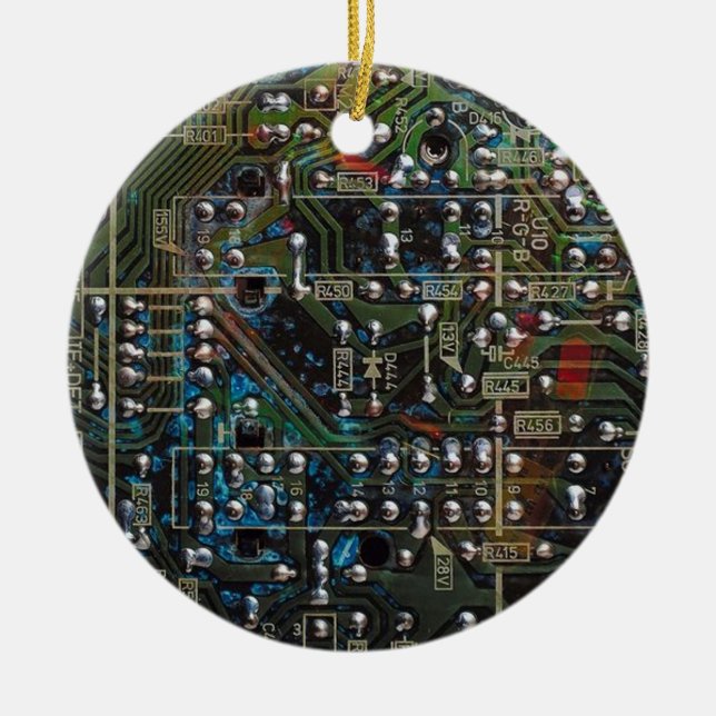 Circuit Board Ceramic Tree Decoration (Front)