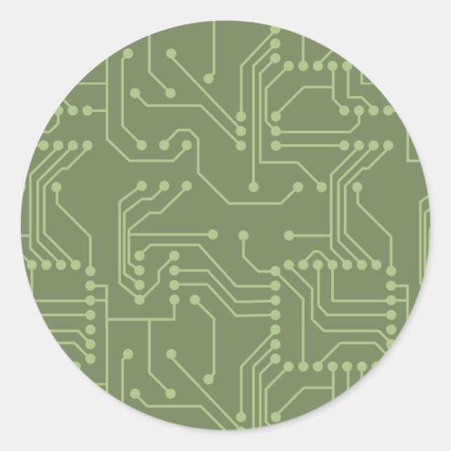 Circuit Board Classic Round Sticker (Front)