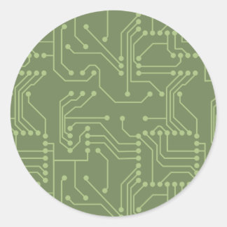 Circuit Board Classic Round Sticker