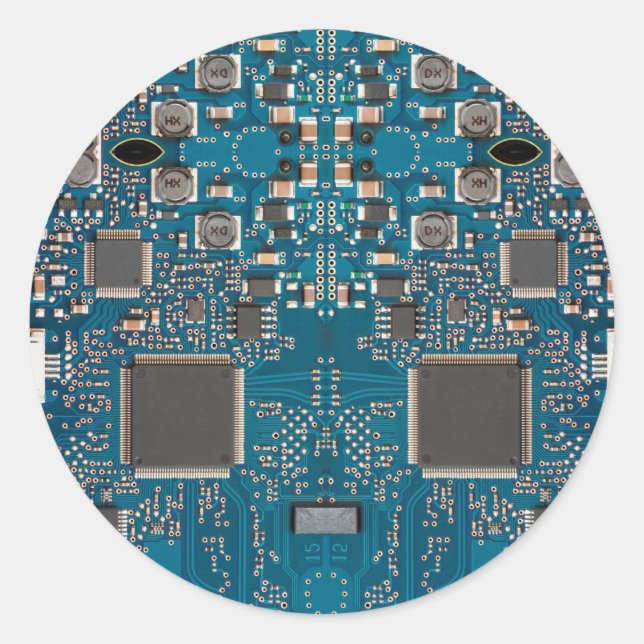 Circuit board classic round sticker (Front)