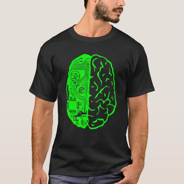 Circuit Board Computer & Brain Ai Learning & Techn T-Shirt (Front)