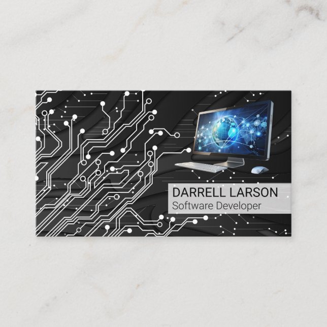 Circuit Board | Computer Technology | Engineer  Business Card (Front)